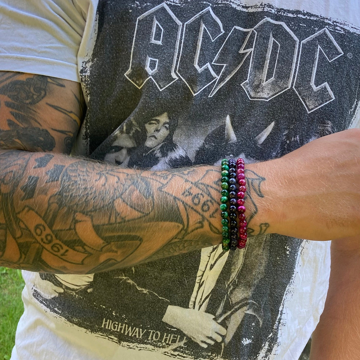 Armband - Grön Lila Cerise