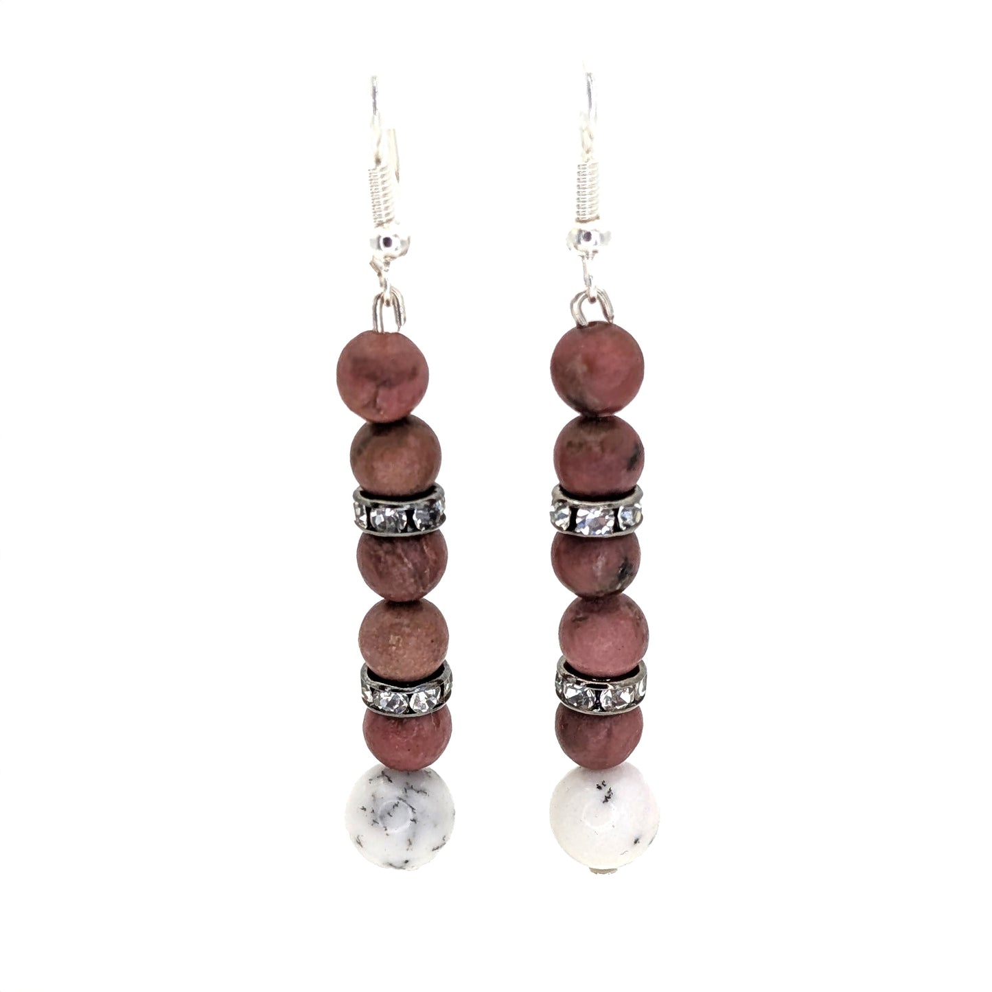 Örhängen i Rhodonite & Australiensisk opal