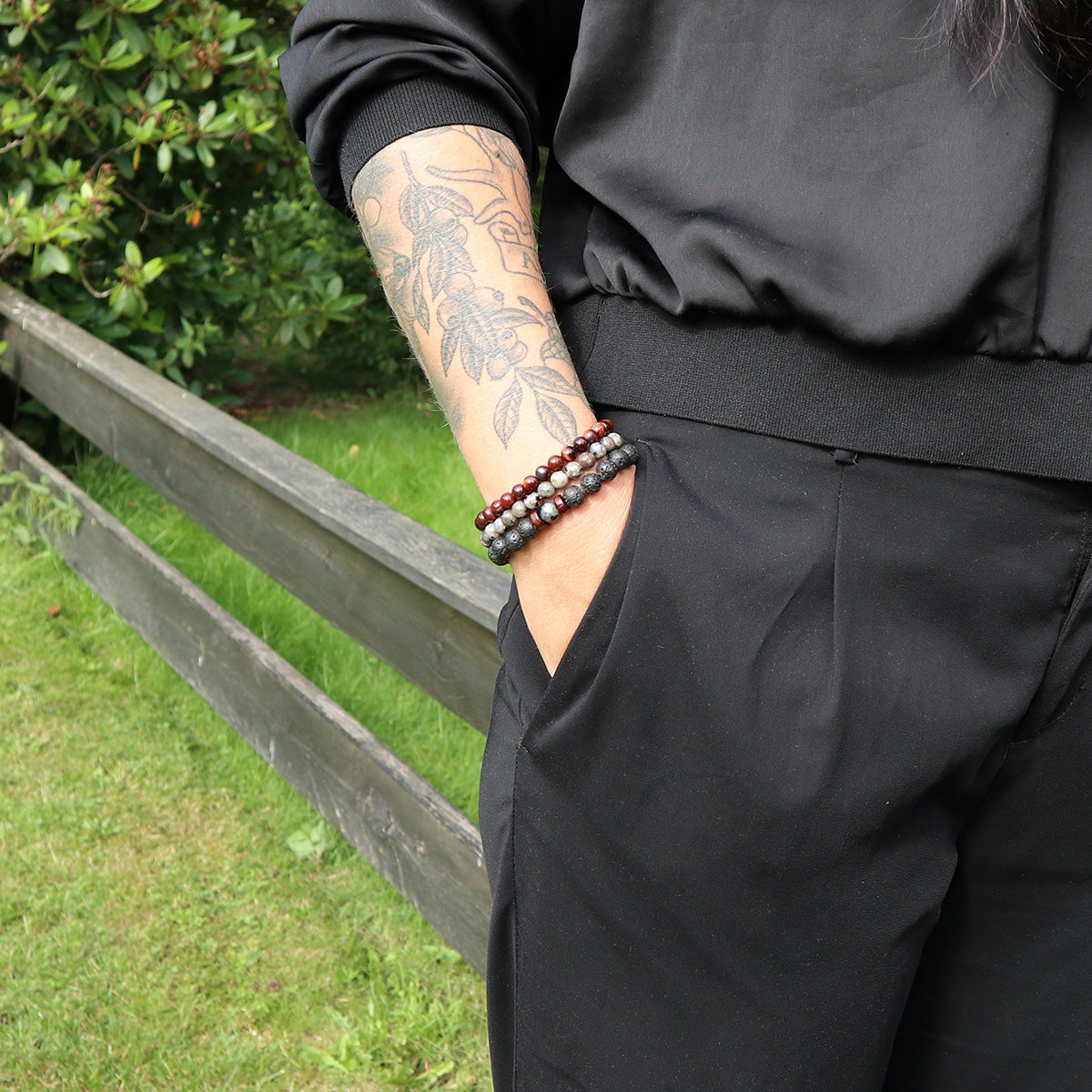 Armband i Yooperlite Stone, Grå