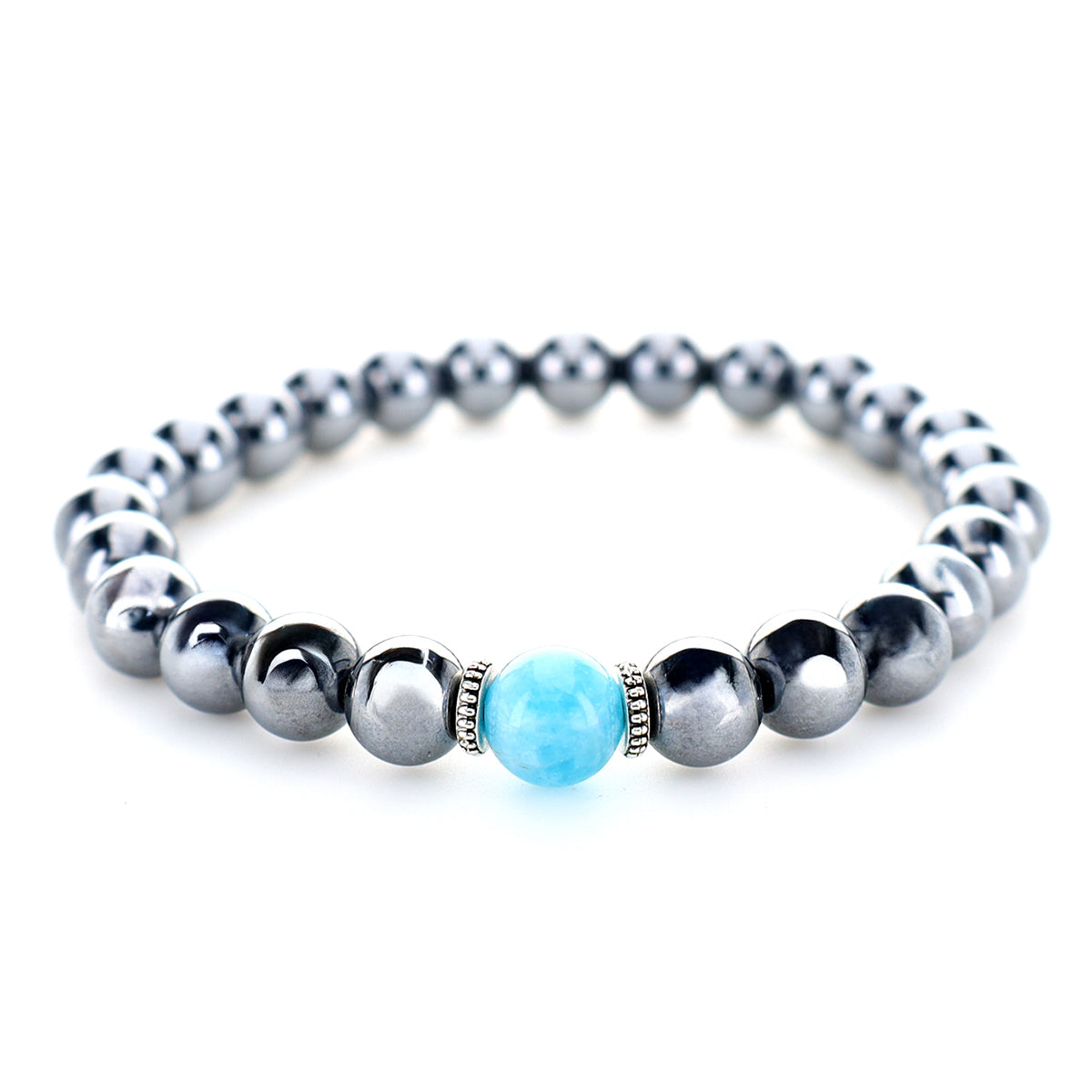 Armband i Teraherz och Larimar-Apatite