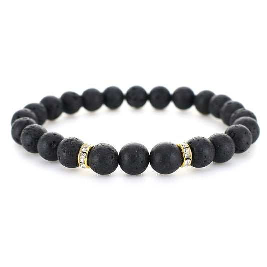 Armband i Lava och 2 Guldbling