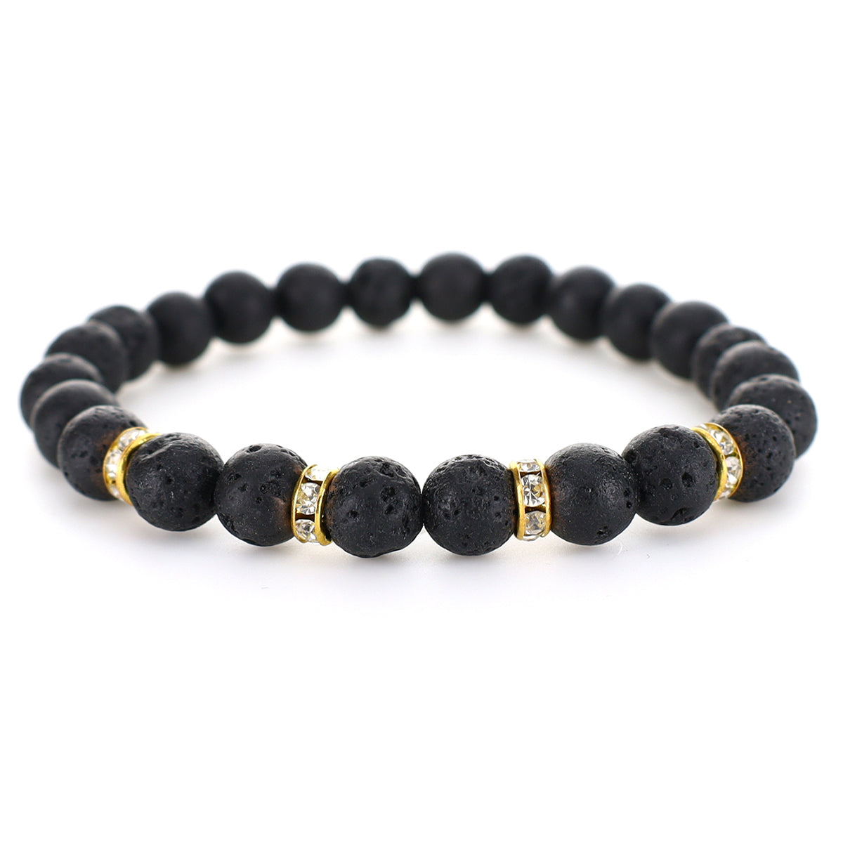 Armband i Lava och 4 Guldbling