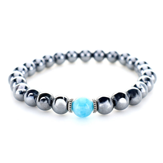 Armband i Teraherz och Larimar-Apatite